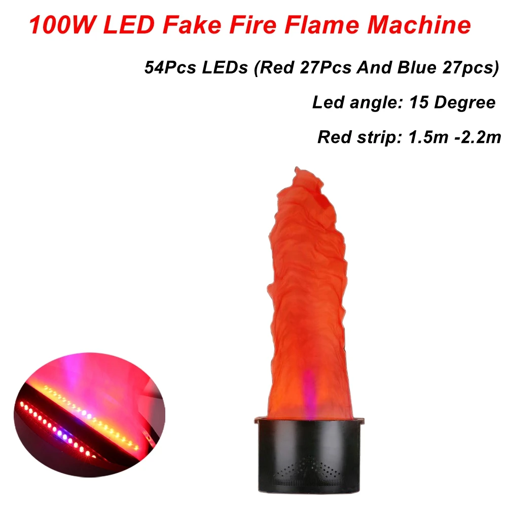 1.5-2.2 Meter RB Fake Fire Flame Lighting 54 LEDS Fire Machine Stage Special Effect LED Lamp Silk DJ DISCO Wedding Flame Machine 700w electric sparkler flame fire machine sparklur special coldfireworks dmx 512 rotation control for stage wedding lighting