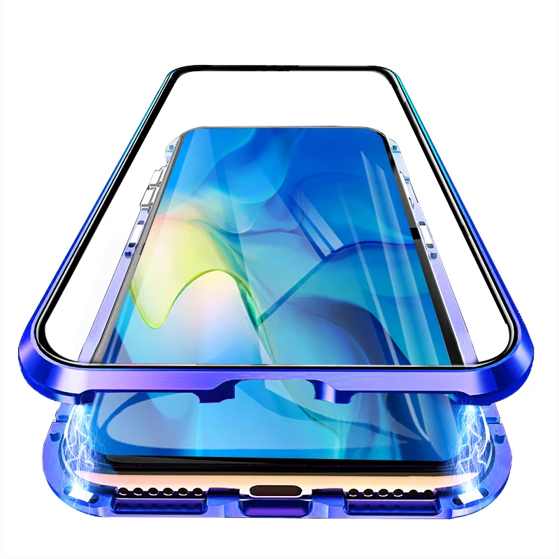 Luxury 2nd Magnetic Flip Case for Huawei Honor 9X 9XPro Front Back Double Sided Tempered Glass 360 Phone Cover Honor9X Pro Coque | Мобильные