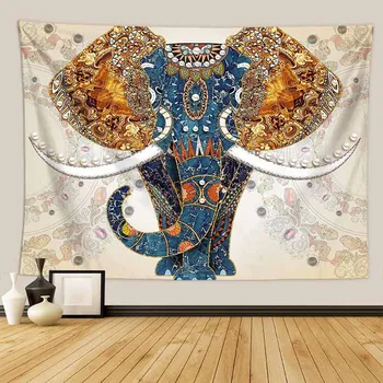 

Bohemian Mandala Magical Elephant Tapestry Wall Hanging Backdrop Art Decor Hippie Tapestry Thin Wall Carpet Psychedelic Tapestry