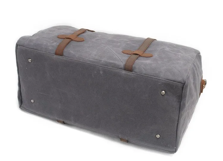 Mens Canvas Duffle Overnight Bags Grey Brown Black