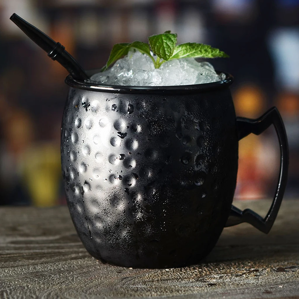 STAINLESS STEEL WITH COPPER PLATED MOSCOW MULE CUP MUG Hammered 5 Types