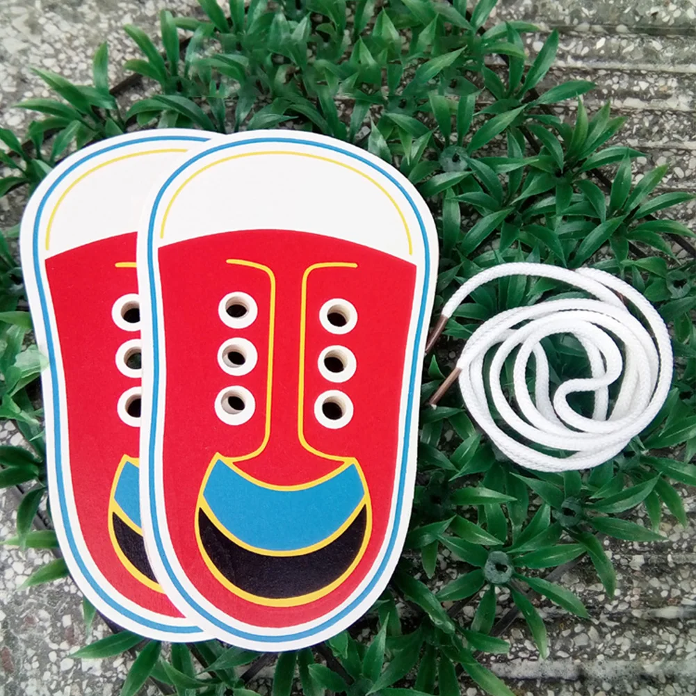  1PC Baby Independent Aid Teaching Kid Kindergarten Children Tying Shoelace Training Wooden Home Gif - 4000260658016