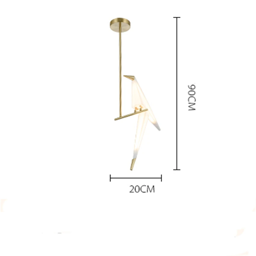 Скандинавский светодиодный подвесной светильник с птицами, Журавлик оригами, Подвесная лампа для спальни, гостиной, столовой, внутреннего декора, кухонных приборов - Цвет корпуса: B 1 Bird