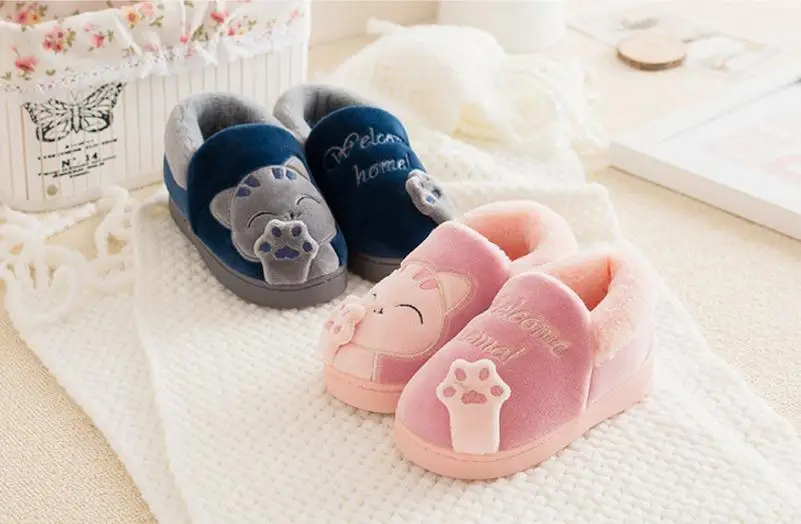 Children Indoor Slippers Winter Warm Shoes Kids Mum Dad Home Floor Slippers Cartoon Style Anti-slip Boys Girls Cotton Shoes FM01 children's sandals near me