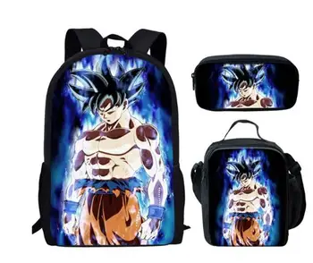 

Dragon Ball Z Super Print 3PCS Set students Kids Boys Schoolbags Anime DBZ Ultra Instinct Goku Children Backpacks