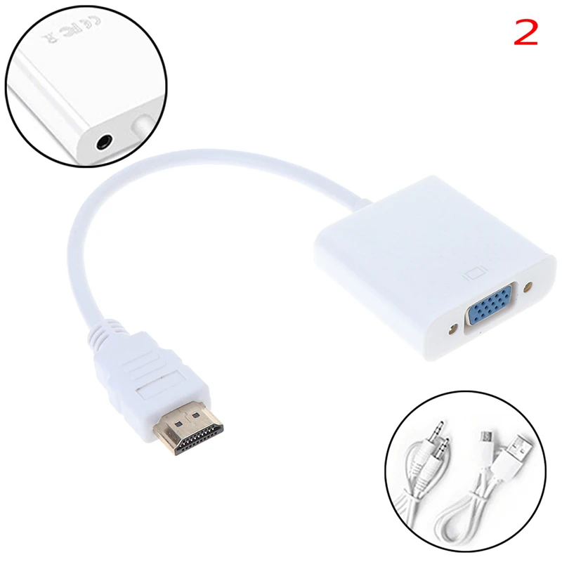 Адаптер hdmi-vga штекер конвертер с разъемом адаптер 1080p для ПК ноутбука