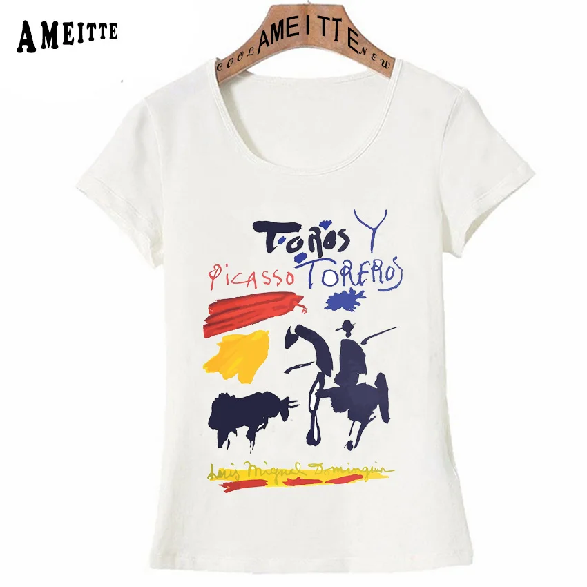 

Toros Y Toreros Bullfighters Artwork Book Cover Photographic Print T Shirt Women Short Sleeves Summer Cute Girl Tees Casual Tops