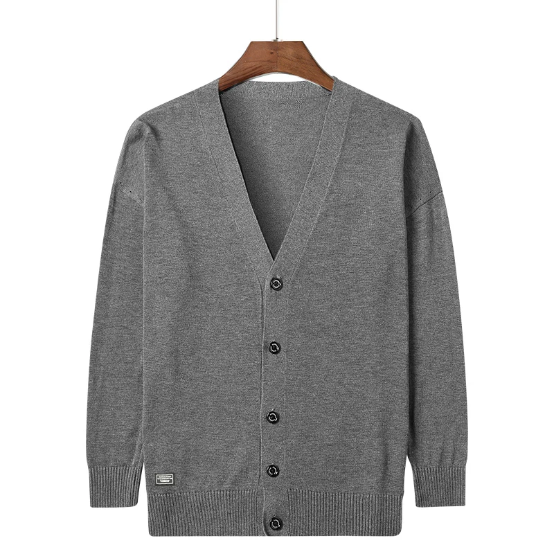 

Men's Cardigan Sweater Fit Solid Color Knitted Long Sleeve Casual Knitwear Autumn New Sweater Coat Jacket Classic Overwear 6XL