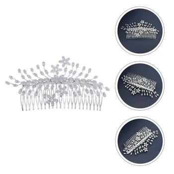 

1pc Chic Fashion Elegant Charming Bridal Headdress Zircon Hair Comb Wedding Headdress Flower Shape Headwear for Women
