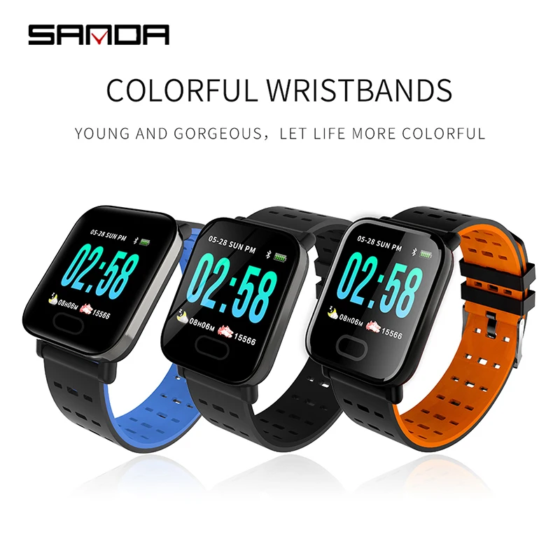 SANDA Смарт-часы IP67, водонепроницаемые, Bluetooth, монитор сердечного ритма, кровяное давление, умные часы для Xiao mi, Android, IOS, мужские, женские часы