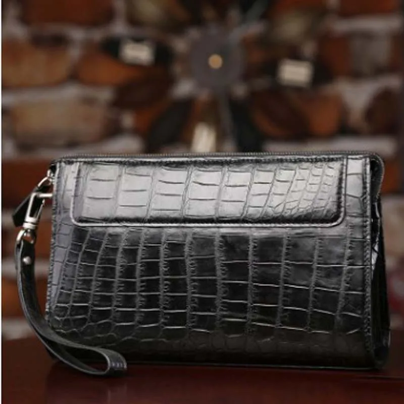 LINSHE krokodil buik handtassen mannelijke Echt leer De grote capaciteit Hand gevangen zakelijke envelop tas mannen clutch bag LINSHE krokodil buik handtassen mannelijke Echt leer De grote capaciteit Hand gevangen zakelijke envelop tas mannen clutch bag