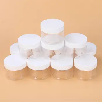

12Pcs Empty Clear Plastic Clay Storage Favor Jars Wide-Mouth Refillable Containers With Lids For Crafts Cosmetics Lotions