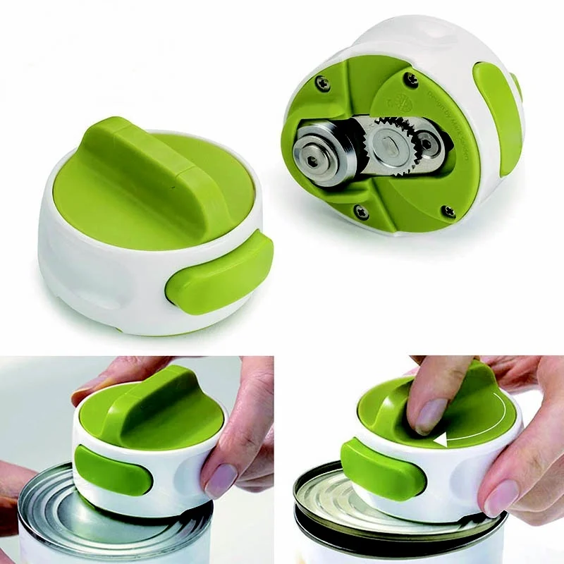 

New Manual Stainless Steel Can Opener Switch Shape Bottle Opener Screw Openers Easy Non-slip Openers Camping and Dining Tools