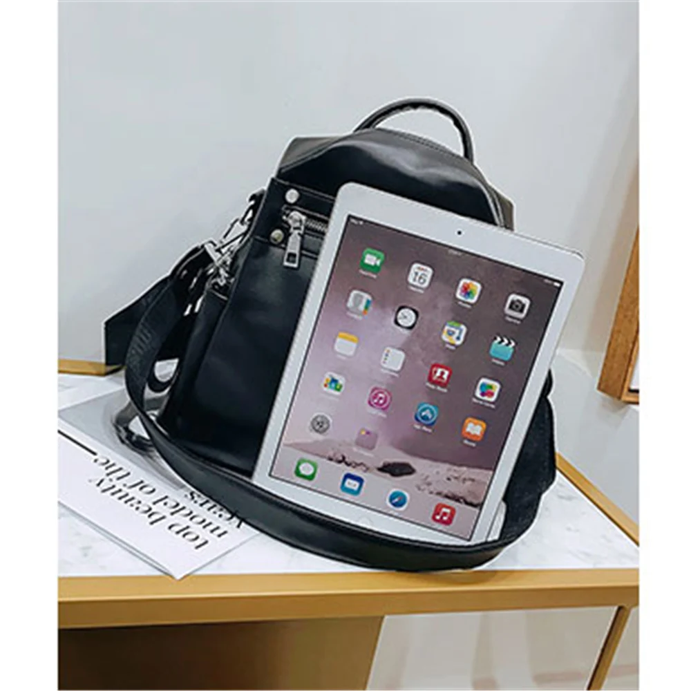  Fashion Women Soft Leather Small Backpack Designers Brand Multifunction Solid School Bags for Teena - 33051056284