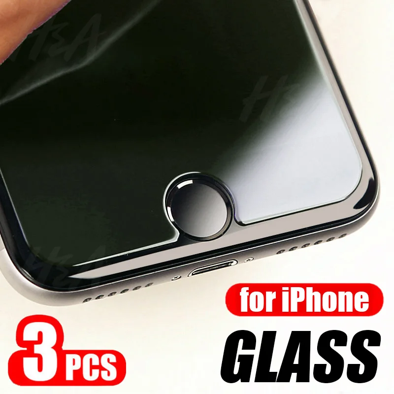 

3Pcs Tempered Glass For iPhone 7 8 6 6s Plus 5 5S SE Screen Protector For iPhone X XR XS 11 Pro Max Protective Glass Film