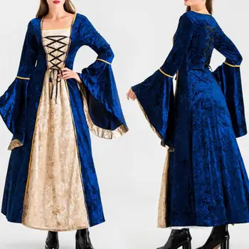

Gothic Medieval Vintage Dress Royal Court Halloween Costume For Women Retro Vestido Princess Palace Party Cosplay Carnival Dress