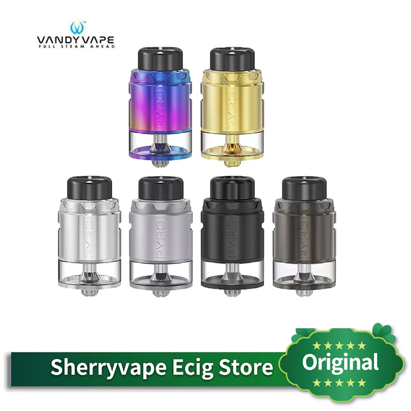 Originale Vandy Vape Pyro V4 Rdta Tank Top Flusso D'Aria Atomizzatore Di Aspirazione Fit Triple Fused Clapton Coil Vaporizzatore Per Sigaretta Elettro