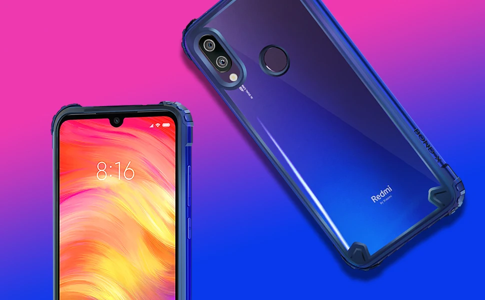 Прозрачный Гибридный чехол для Redmi Note 7/Redmi Note 7 Pro/Redmi из ТПУ, ударопрочный защитный чехол