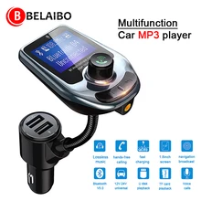 New Mp3 Player Bluetooth Car Kit Music Player FM Transmitter Modulator with 3.0a Dual Usb Car Charger Speakers AUX Connection