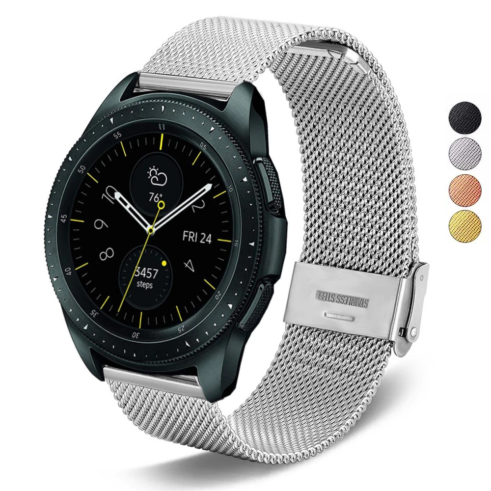 20 мм 22 мм Миланская петля для samsung gear S3 Frontier/gear Sport/Galaxy Watch активный ремешок металлический браслет для женщин и мужчин