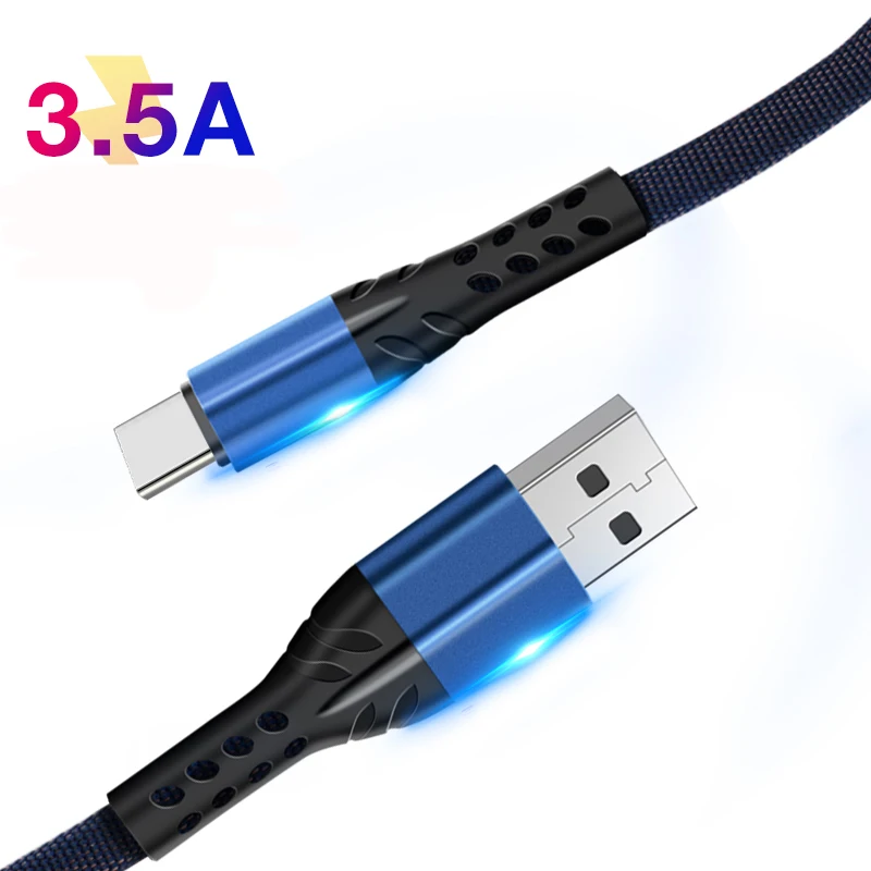 

USB Cable Fast Charging USB Type C Cable Nylon Wire Charger Data Charge Micro USB Cable Mobile Phone Cable USB Cord For Samsung