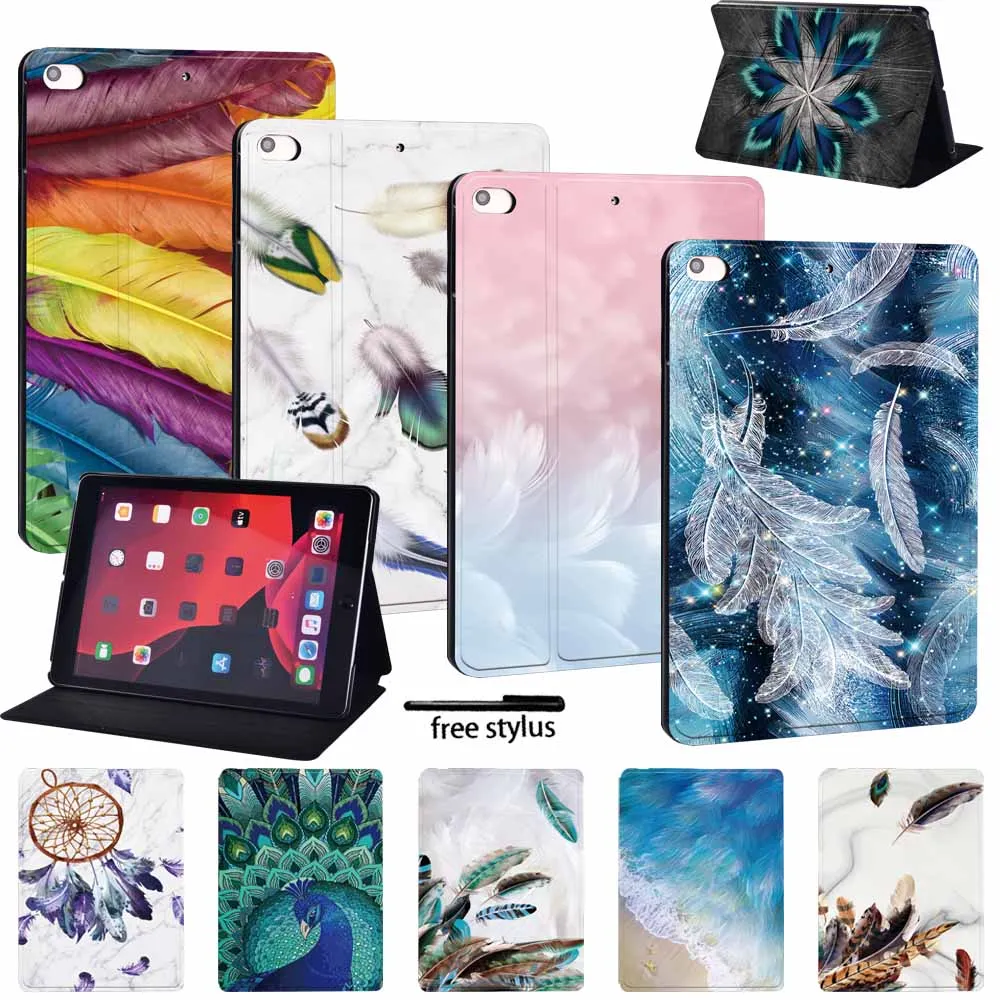 

Tablet Case For Apple Ipad 8/IPad 2/3/4/ Mini 1/2/3/4/5 /iPad Air 1/2/3/IPad Pro Leather Anti-fall Feather series Tablet Case