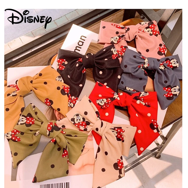 Horquillas de Mickey de Disney para mujer, pajaritas grandes, pinzas para el pelo, horquilla de mariposa de dos capas animados, accesorios el cabello para niña - AliExpress