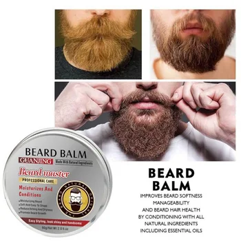 

60g Professional Natural Beard Growth Conditioner Balm Organic Moustache Conditioner Beard Wax For Caring Smooth Styling