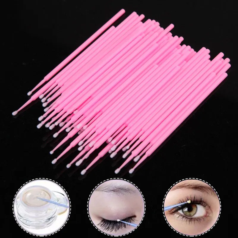 

100Pc Micro Makeup Brushes Disposable Lip Makeup Lipstick Brush Durable Applicators Eyelash Extensions Cotton Swabs Make Up Tool