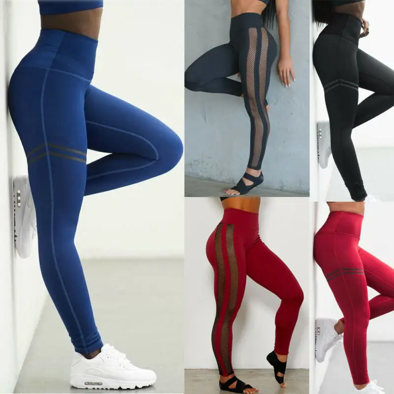 Womens Fitness Leggings Running Gym Sport High Waist Jogging Pants Trousers