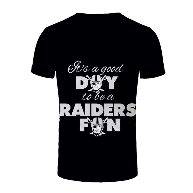 Fashion American Football Team Printed 3D T-shirt men Summer Raiders Casual Black White Hip Hop Tops Tees short-sleeved T-shirts