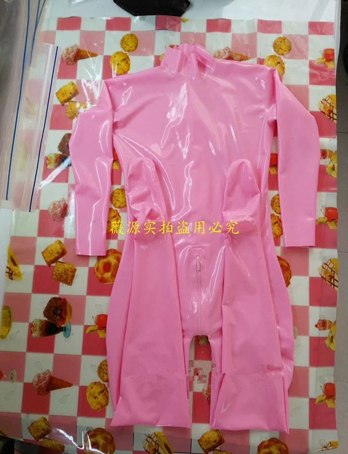 Handmade-Transparent-Brown-Men-Latex-Catsuit-Rubber-Bodysuits-Socks-with-Back-Crotch-Zipper-6