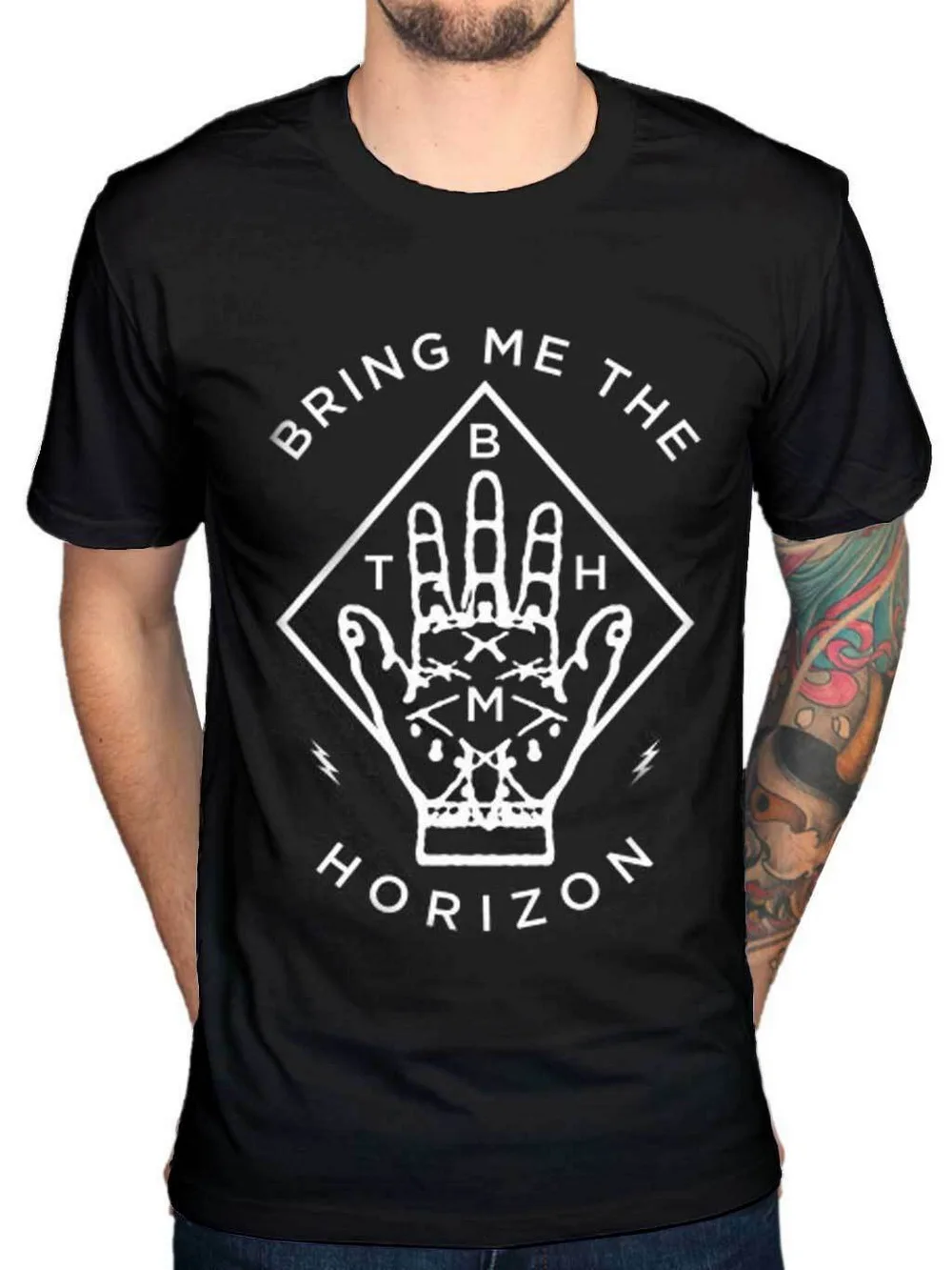 Официальный Bring Me The Horizon Diamond Hand новинка футболка унисекс с металлической лентой