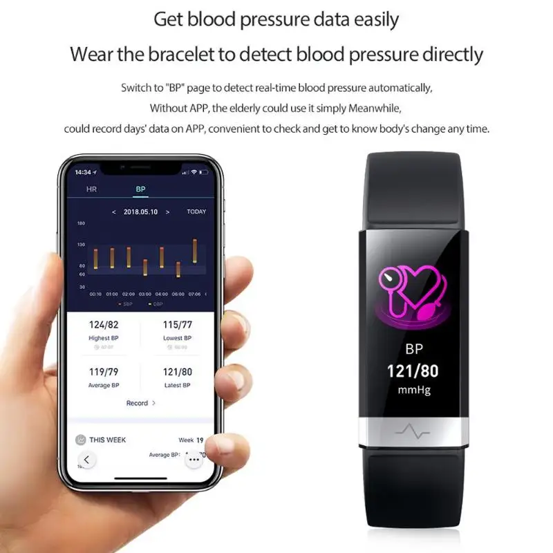 V19 Inteligente Pulseira ECG+ PPG+ VFC монитор сердечного ритма de presssano артериальный Smartband Leve e delicalado разделители для маникюра Android iOS