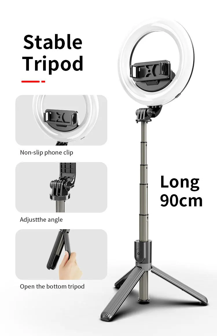 

5 inch LED Selfie Ring Light With Tripod Holder Ring Lamp With Remote Control For Makeup Youtube TikTok Vlog Video Live