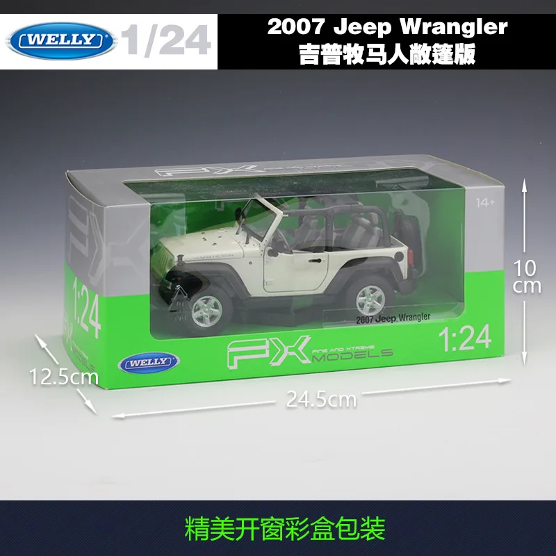 Модель автомобиля Welly 1:24 2007 Jeep Wrangler из сплава отлитые и игрушечные транспортные