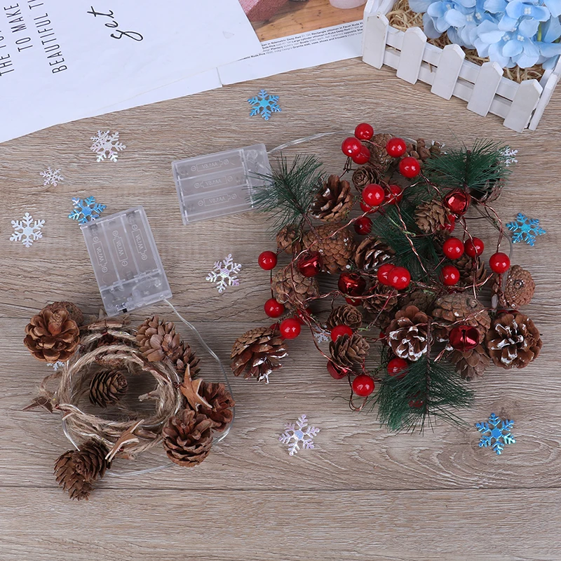 

Christmas Decorations for Home Party 2m 20 Led Copper Wire Pine Cone Led Light