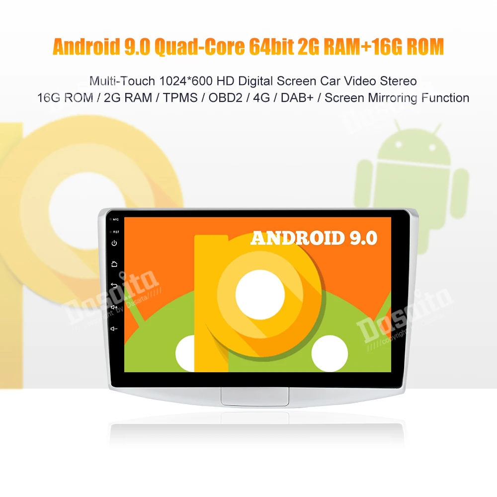 Top Android 9.0 Car 1 din Stereo  for passat 2010 2011 2012 2013 2014 2015 Car Radio Bluetooth 10.2" IPS Multi Touch Screen 0
