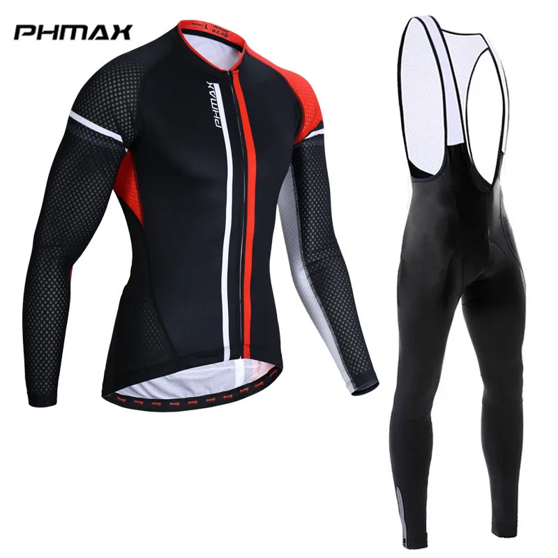 PHMAX Pro Велоспорт Джерси набор горный велосипед велосипедная Одежда MTB Одежда для езды на велосипеде костюм велосипед спортивная одежда Ropa Ciclismo - Цвет: Bib Cycling Set