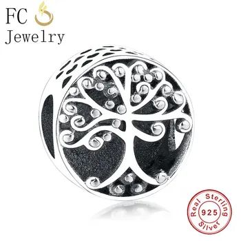 

FC Jewelry Fit Original Brand Charm Bracelets 925 Sterling Silver European Family Root Tree of Life Bead Women Making Berloque