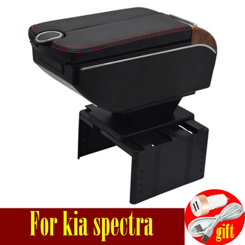 Для kia spectra автомобильный подлокотник usb двойные двери открывается 7usb консоль