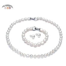 YKNRBPH, жемчужные Ювелирные наборы, ожерелье, браслет, серьги, жемчужные наборы в стиле барокко для женщин, вечерние ювелирные изделия, свадебные украшения, Рождественский подарок