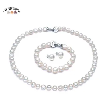 

YKNRBPH Pearl Jewelry Sets Necklace Bracelet Earrings Baroque Pearl Sets For Women Party Jewelry Wedding Jewlery Christmas Gift