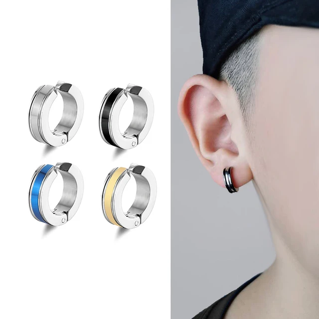 8Pares Pendientes Magnéticos de Acero Inoxidable Aros Imán Hombre Pendientes  Clip Negro Falsos Pendiente CZ Mujer Pendientes Sin Agujero Pendiente Clip  Non Piercing A : : Moda