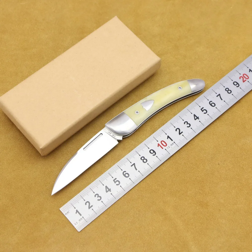 

LOVOCOO Eagle mouth folding knife14C28 blade camel bone + steel handle outdoor camping hunting tactical pocket fruit knife EDC