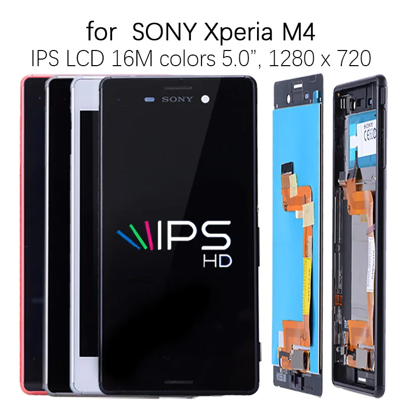 5,0 дюймов ЖК-дисплей для sony Xperia M4 Aqua ЖК-дисплей кодирующий преобразователь сенсорного экрана в сборе с рамкой для sony M4 Aqua E2303 E2306 lcd