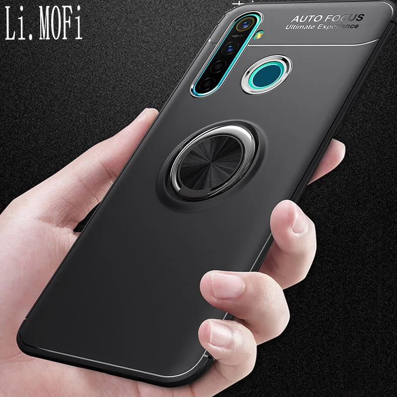 Ударопрочный чехол для OPPO Realme 5 Pro с магнитным кольцом пальцев матовый