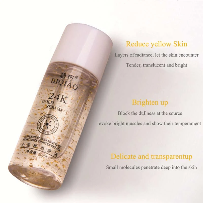 24k Gold Face Serum Hyaluronic Acid Serum Moisturizer 99% Purity Extraction Essence Whitening PrimerAnti Aging Wrinkle Base Oil