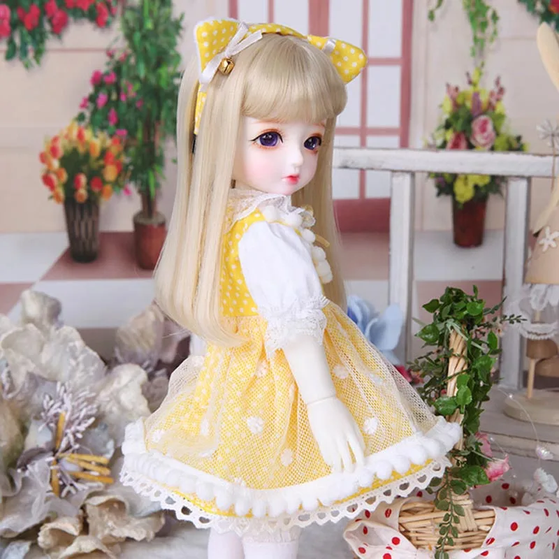 Новое поступление 1/3 1/4 1/6 BJD куклы одежда красивое желтое платье для кукол одежда для игрушек аксессуары для кукол