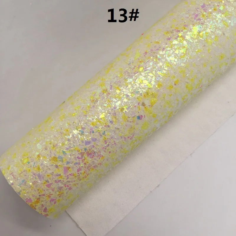 1PC 21X29CM Glitter Fabirc, Chunky Glitter Leather, Neon Glitter Leather Sheets For Making Bows LEOsyntheticoDIY T365 - Цвет: 13